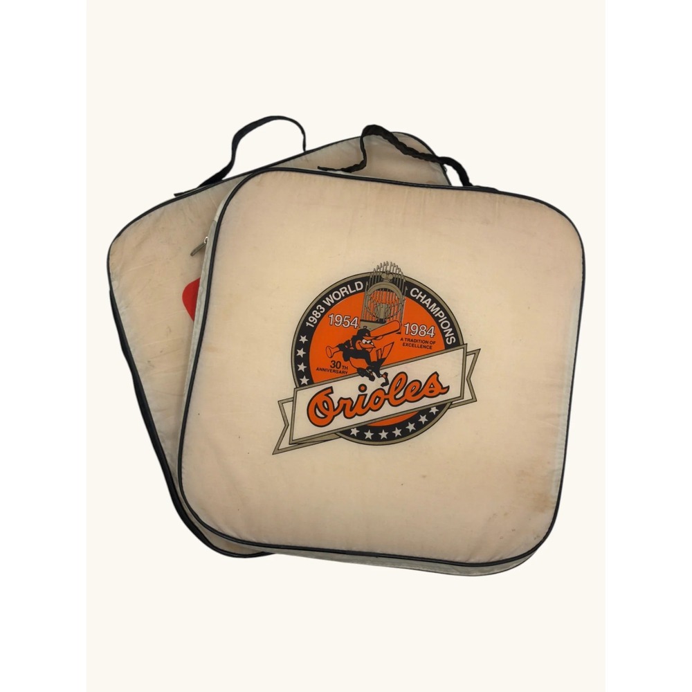 Vintage 1984 Baltimore Orioles 1983 World Champions Perdue Seat Cushion 2pc Set